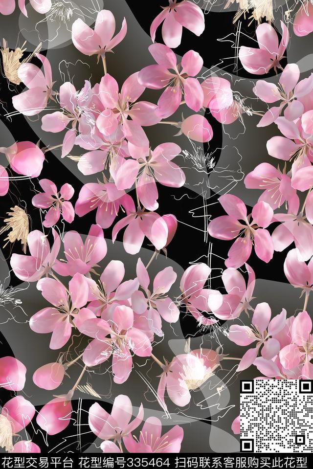 花鸟花卉数码印花华亿平台下载（图片编号: 335464） - 瓦栏（Walan）