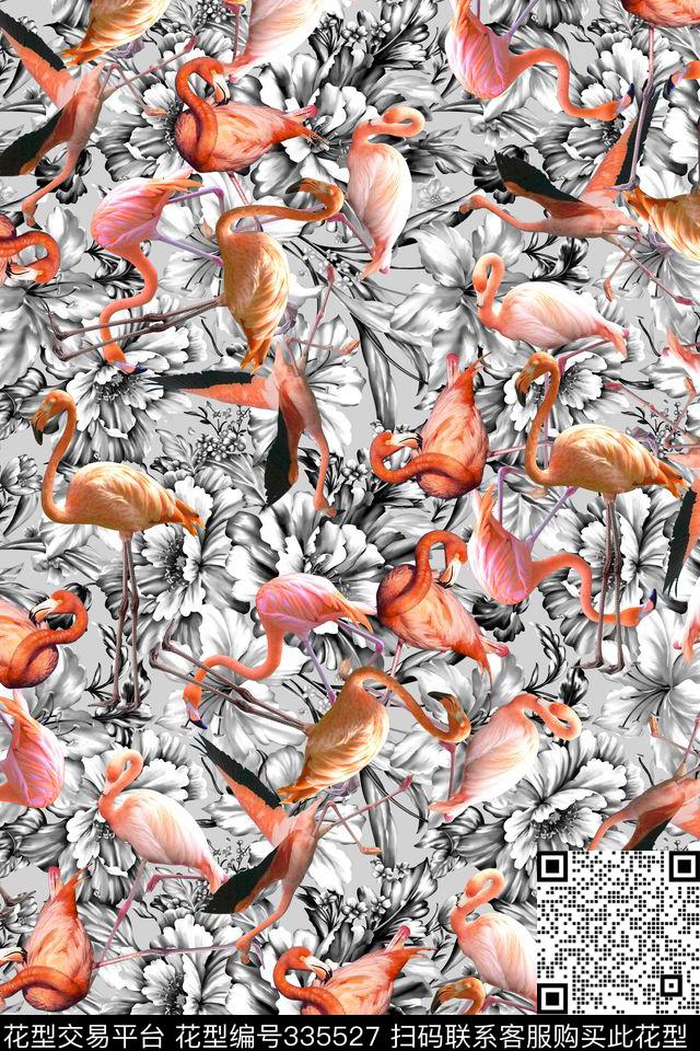 花卉休闲怀旧数码印花华亿平台下载（图片编号: 335527） - 瓦栏（Walan）