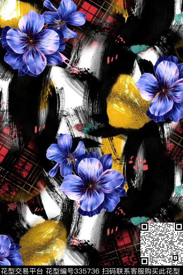 花卉数码印花华亿平台下载（图片编号: 335736） - 瓦栏（Walan）