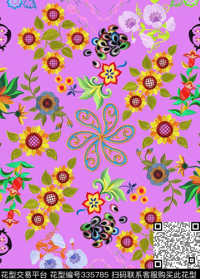 花卉数码印花华亿平台下载（图片编号: 335785） - 瓦栏（Walan）