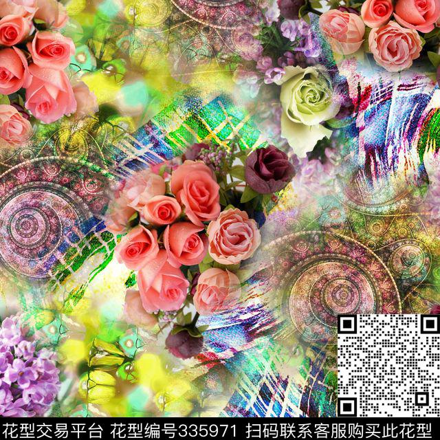 花卉数码印花华亿平台下载（图片编号: 335971） - 瓦栏（Walan）