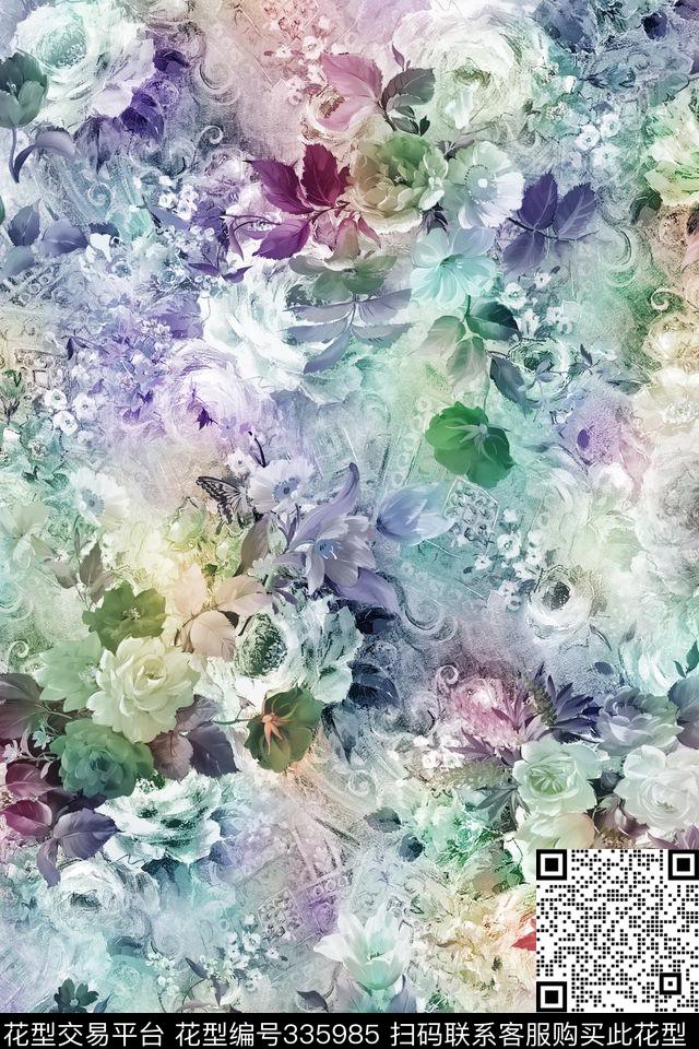 花卉数码印花华亿平台下载（图片编号: 335985） - 瓦栏（Walan）