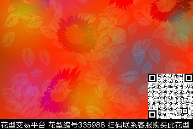 大花花卉小碎花数码印花华亿平台下载（图片编号: 335988） - 瓦栏（Walan）