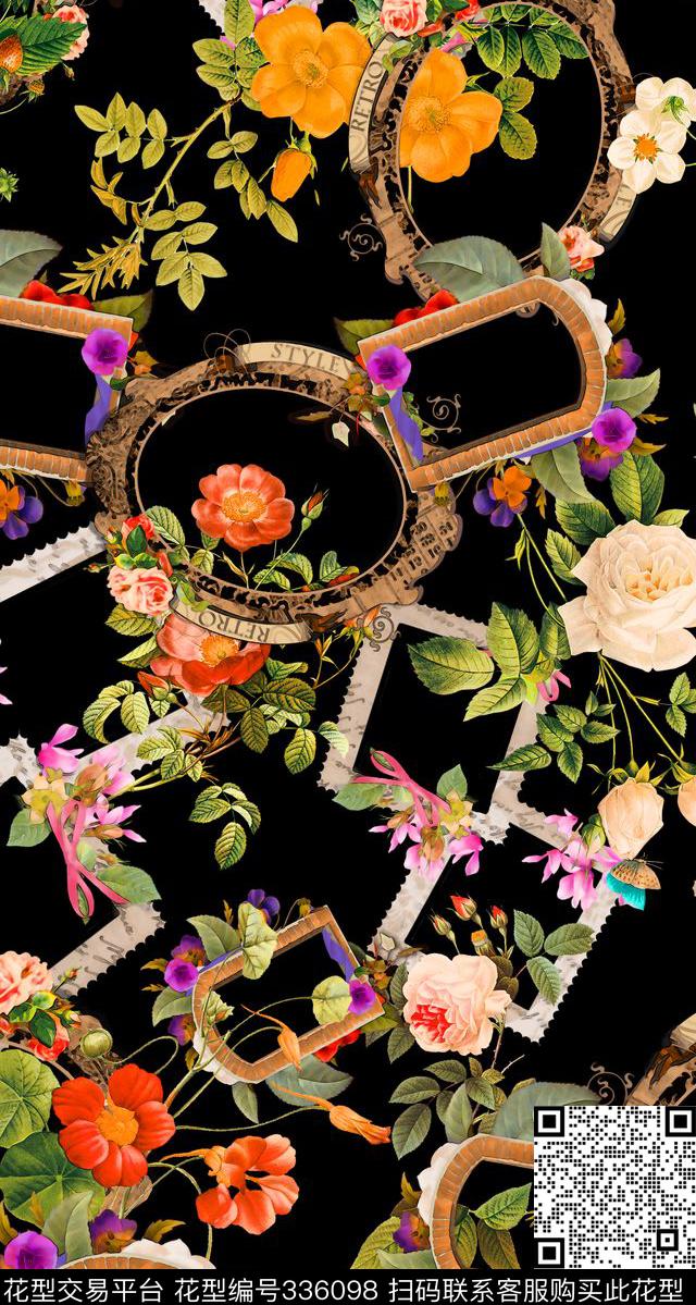 花卉数码印花华亿平台下载（图片编号: 336098） - 瓦栏（Walan）