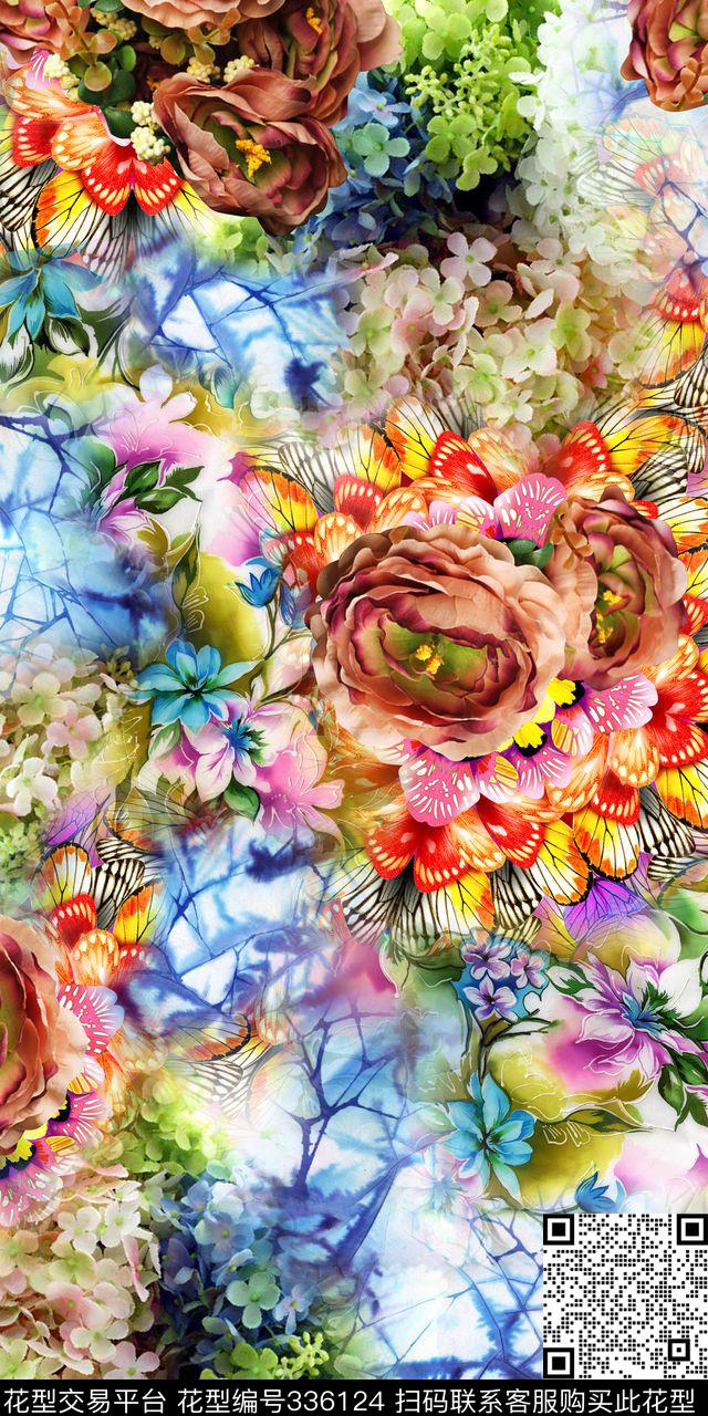 花卉数码印花华亿平台下载（图片编号: 336124） - 瓦栏（Walan）