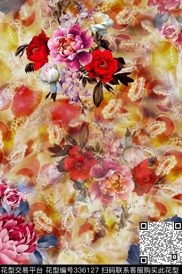 花卉数码印花华亿平台下载（图片编号: 336127） - 瓦栏（Walan）
