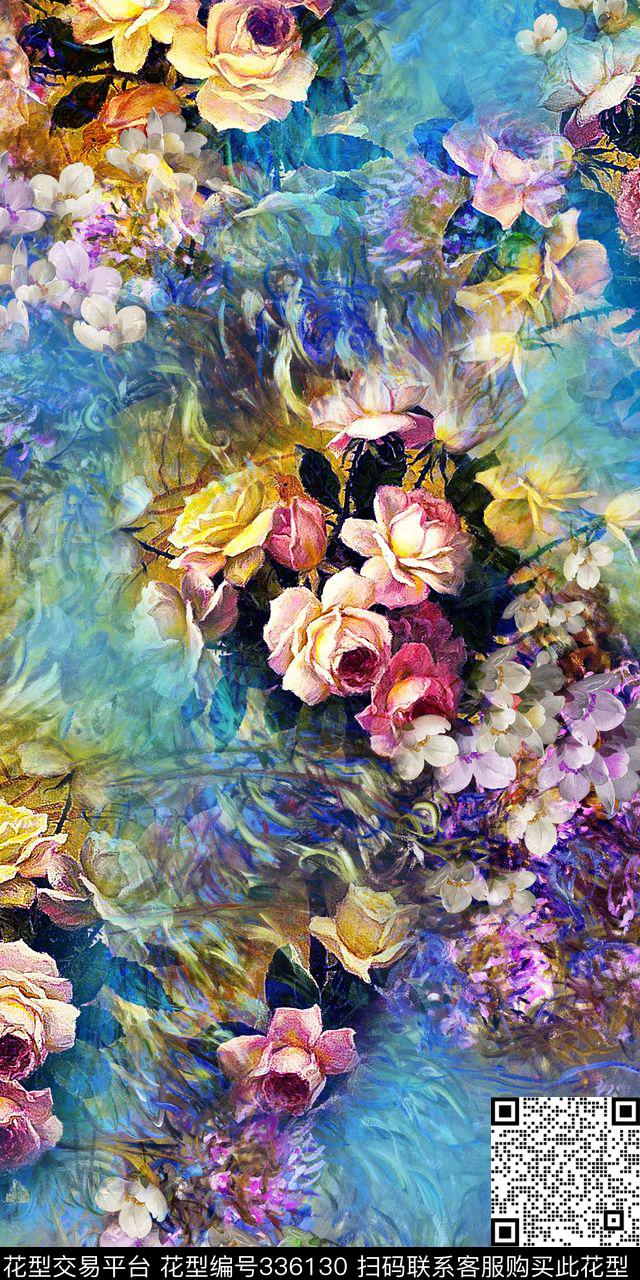 花卉数码印花华亿平台下载（图片编号: 336130） - 瓦栏（Walan）