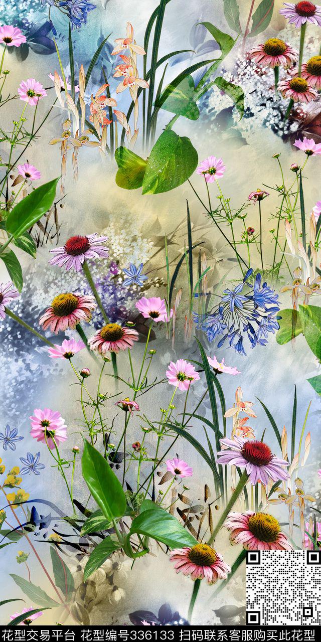 花卉数码印花华亿平台下载（图片编号: 336133） - 瓦栏（Walan）