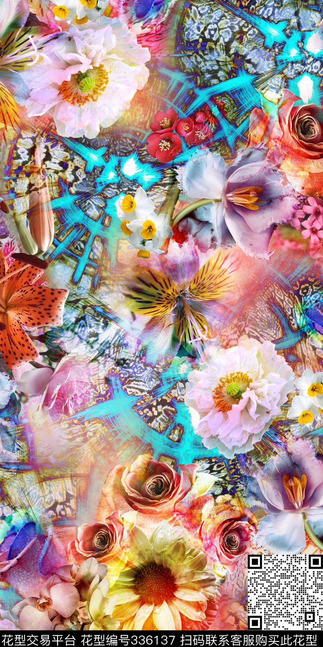 花卉数码印花华亿平台下载（图片编号: 336137） - 瓦栏（Walan）