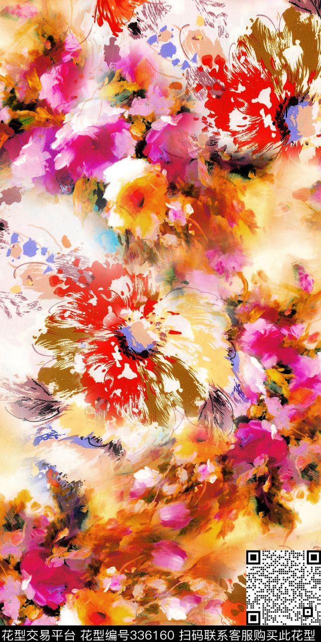 花卉数码印花华亿平台下载（图片编号: 336160） - 瓦栏（Walan）