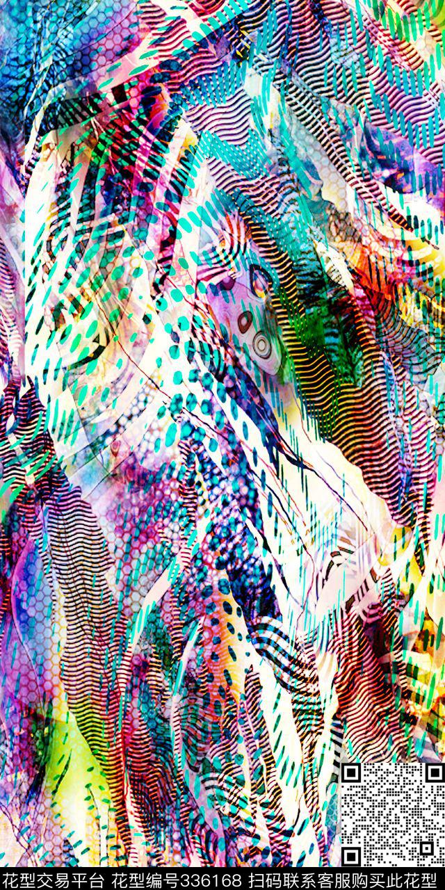 抽象简洁数码印花华亿平台下载（图片编号: 336168） - 瓦栏（Walan）