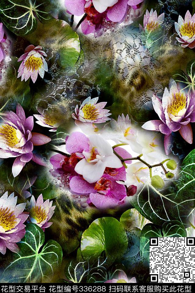 花卉数码印花华亿平台下载（图片编号: 336288） - 瓦栏（Walan）