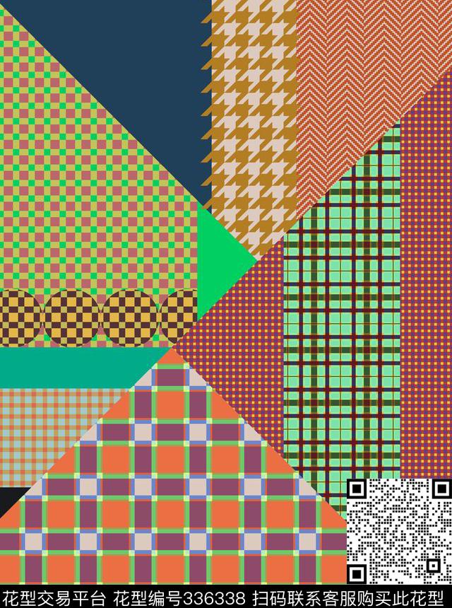 定位华亿平台混合拼接几何传统印花华亿平台下载（图片编号: 336338） - 瓦栏（Walan）