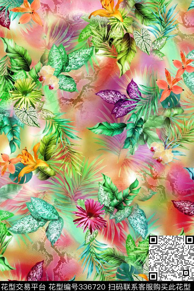 花卉数码印花华亿平台下载（图片编号: 336720） - 瓦栏（Walan）