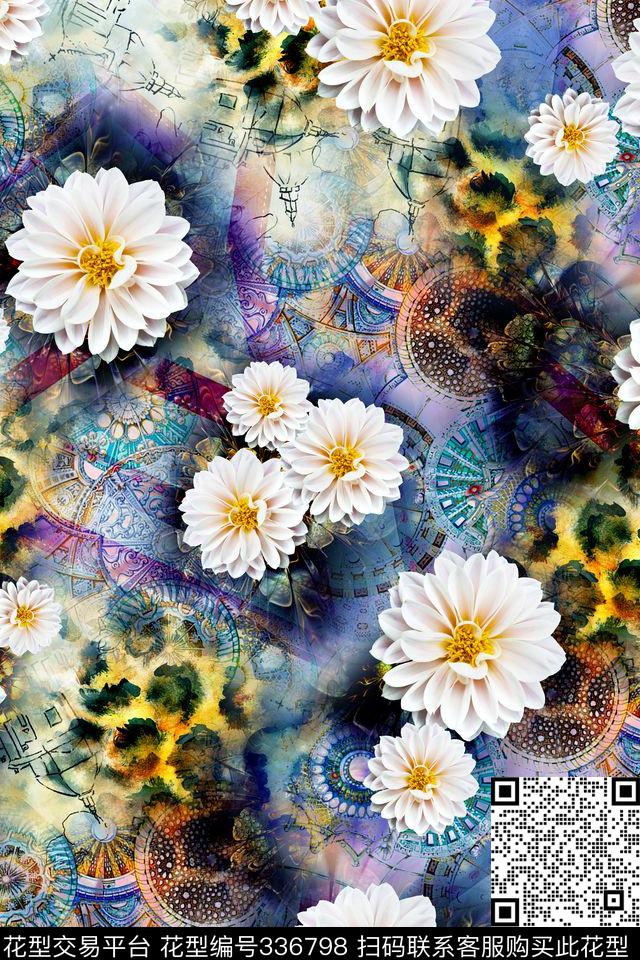 花卉数码印花华亿平台下载（图片编号: 336798） - 瓦栏（Walan）
