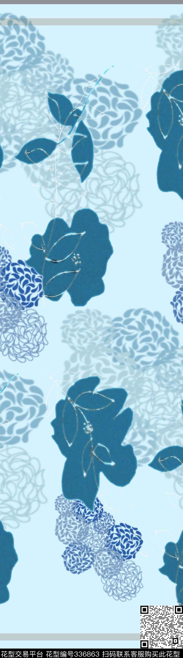 大花花卉小碎花传统印花华亿平台下载（图片编号: 336863） - 瓦栏（Walan）