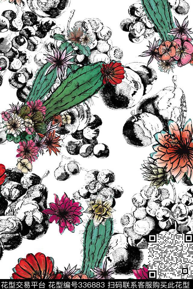 花卉数码印花华亿平台下载（图片编号: 336883） - 瓦栏（Walan）