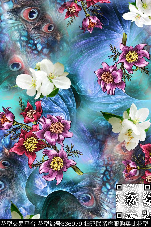 花卉数码印花华亿平台下载（图片编号: 336979） - 瓦栏（Walan）