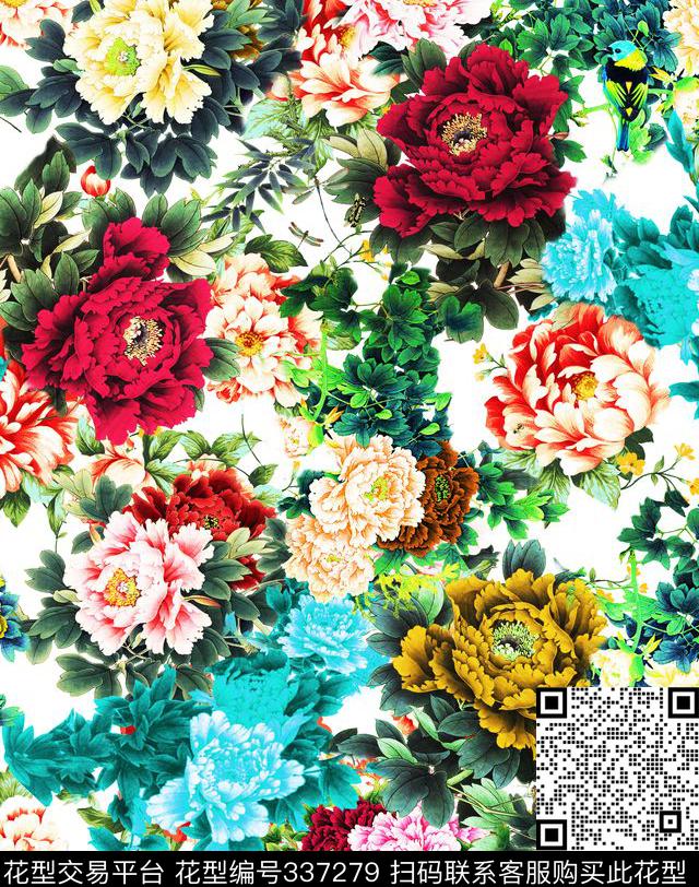 中国风国画民族风数码印花华亿平台下载（图片编号: 337279） - 瓦栏（Walan）