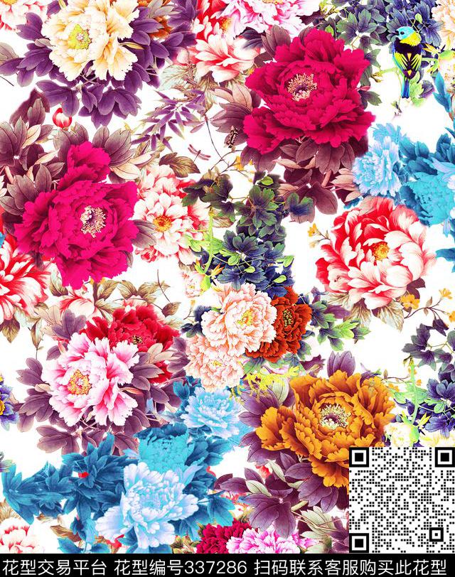 中国风国画民族风数码印花华亿平台下载（图片编号: 337286） - 瓦栏（Walan）