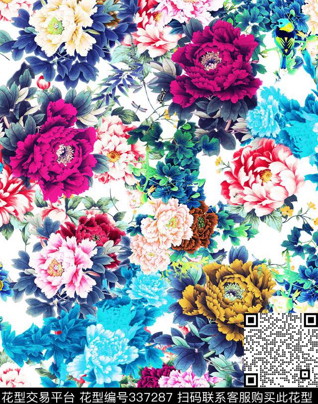 中国风国画民族风数码印花华亿平台下载（图片编号: 337287） - 瓦栏（Walan）