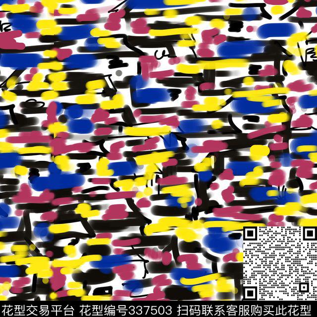 抽象波点男装华亿平台传统印花华亿平台下载（图片编号: 337503） - 瓦栏（Walan）