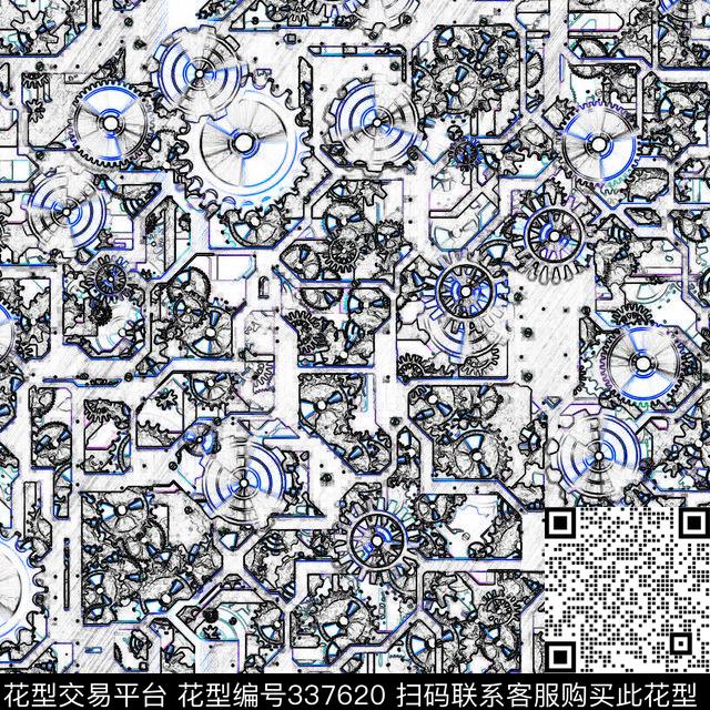 四方两方连续数码印花华亿平台下载（图片编号: 337620） - 瓦栏（Walan）