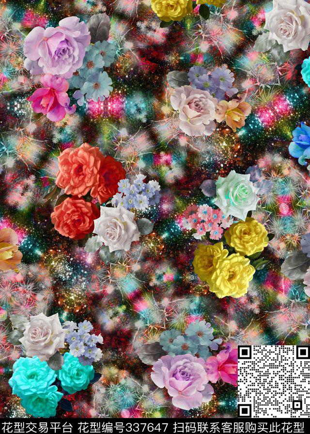 花卉数码印花华亿平台下载（图片编号: 337647） - 瓦栏（Walan）