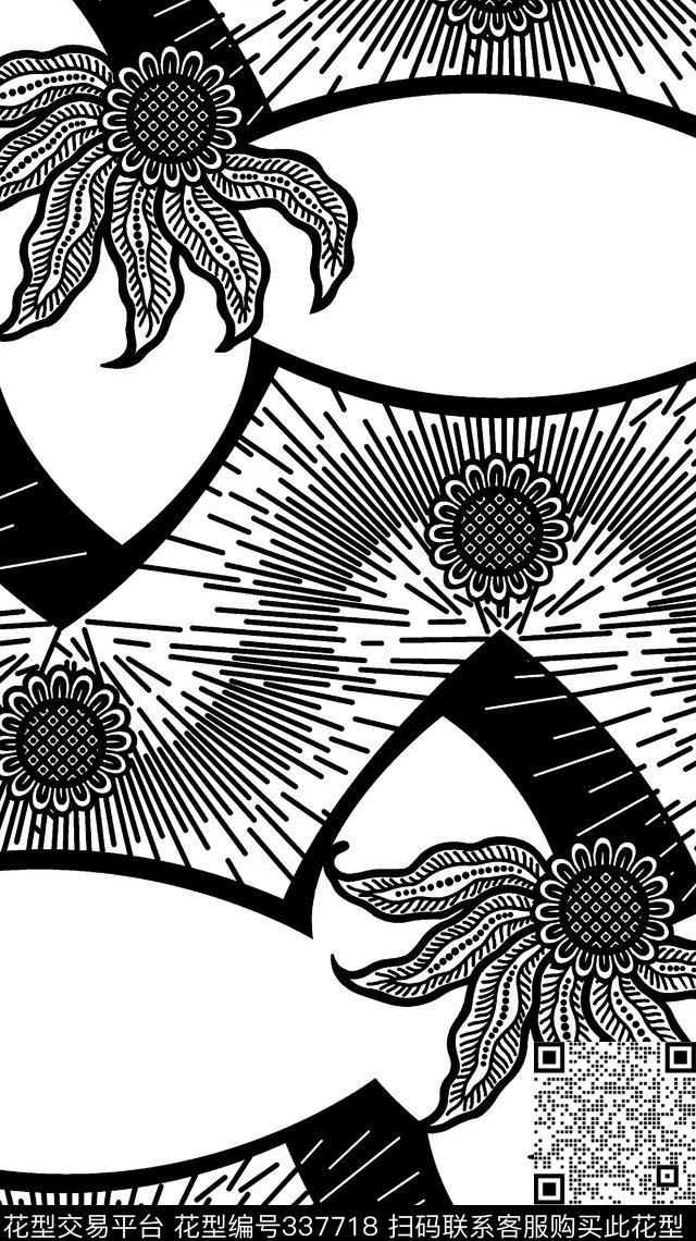 黑白华亿平台男装、睡衣传统印花华亿平台下载（图片编号: 337718） - 瓦栏（Walan）