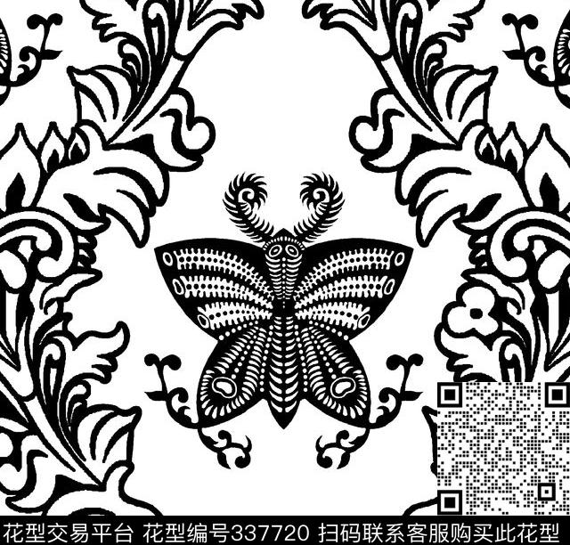 黑白华亿平台男装、睡衣传统印花华亿平台下载（图片编号: 337720） - 瓦栏（Walan）