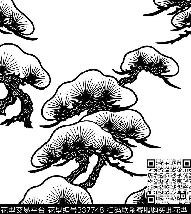 黑白华亿平台男装、睡衣传统印花华亿平台下载（图片编号: 337748） - 瓦栏（Walan）