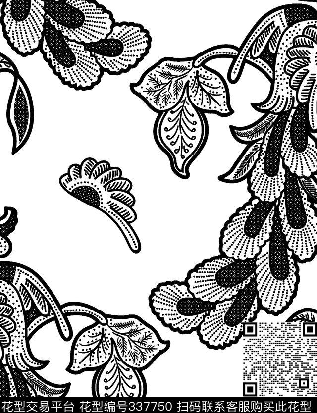 黑白华亿平台男装、睡衣传统印花华亿平台下载（图片编号: 337750） - 瓦栏（Walan）