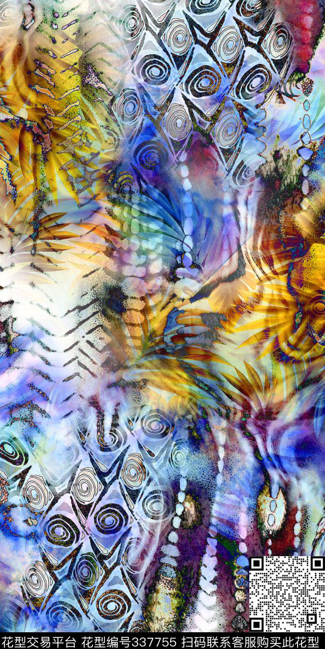 花卉数码印花华亿平台下载（图片编号: 337755） - 瓦栏（Walan）