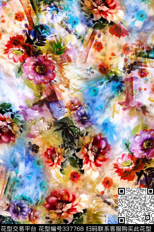 花卉数码印花华亿平台下载（图片编号: 337768） - 瓦栏（Walan）
