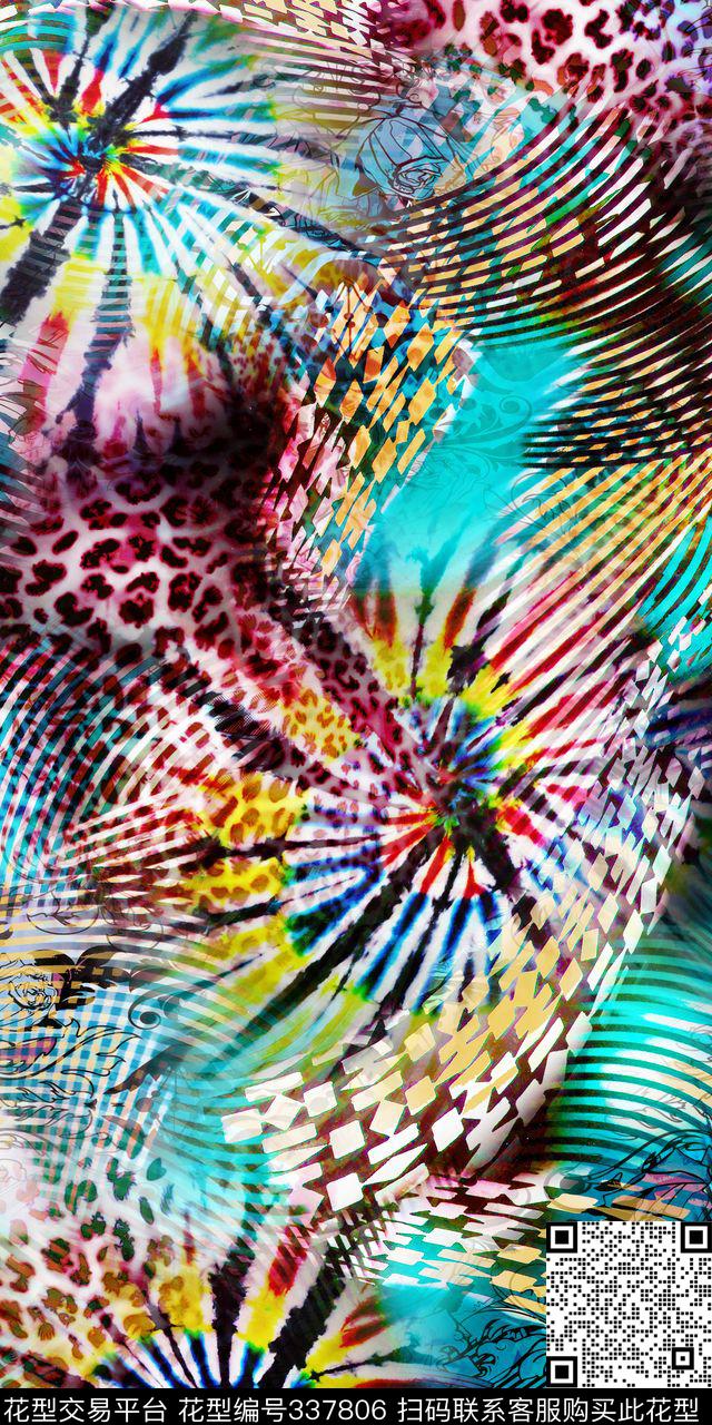 抽象简洁数码印花华亿平台下载（图片编号: 337806） - 瓦栏（Walan）