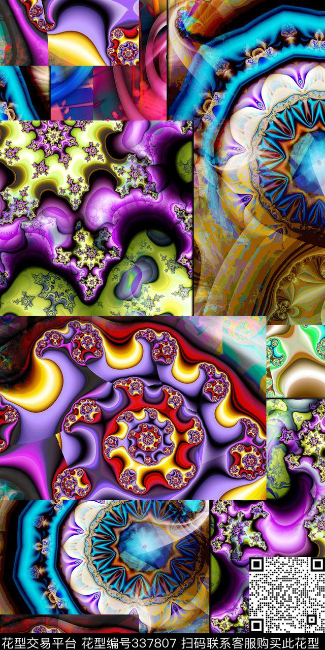 抽象简洁数码印花华亿平台下载（图片编号: 337807） - 瓦栏（Walan）