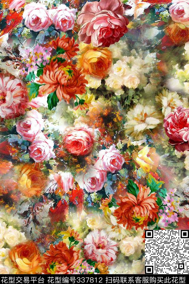 花卉数码印花华亿平台下载（图片编号: 337812） - 瓦栏（Walan）