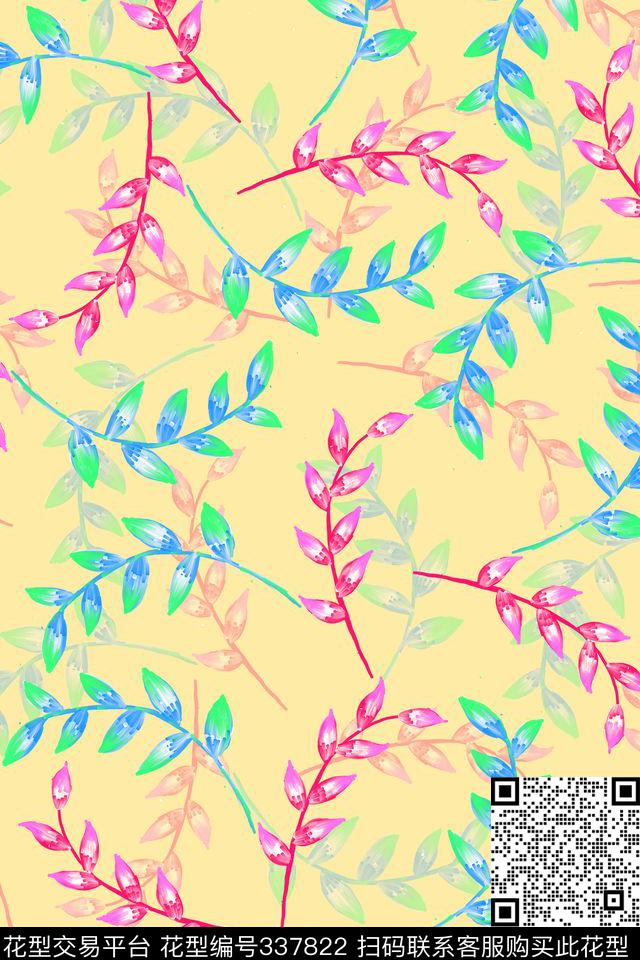 衬衫热带华亿平台田园数码印花华亿平台下载（图片编号: 337822） - 瓦栏（Walan）