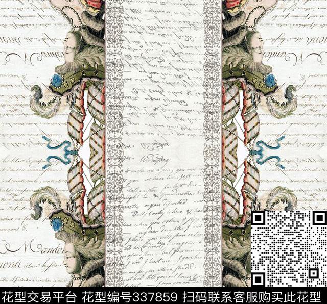 复古宫廷男装华亿平台数码印花华亿平台下载（图片编号: 337859） - 瓦栏（Walan）