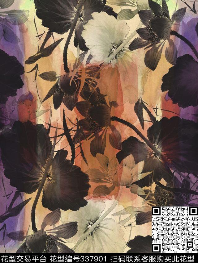 植物花卉数码印花华亿平台下载（图片编号: 337901） - 瓦栏（Walan）