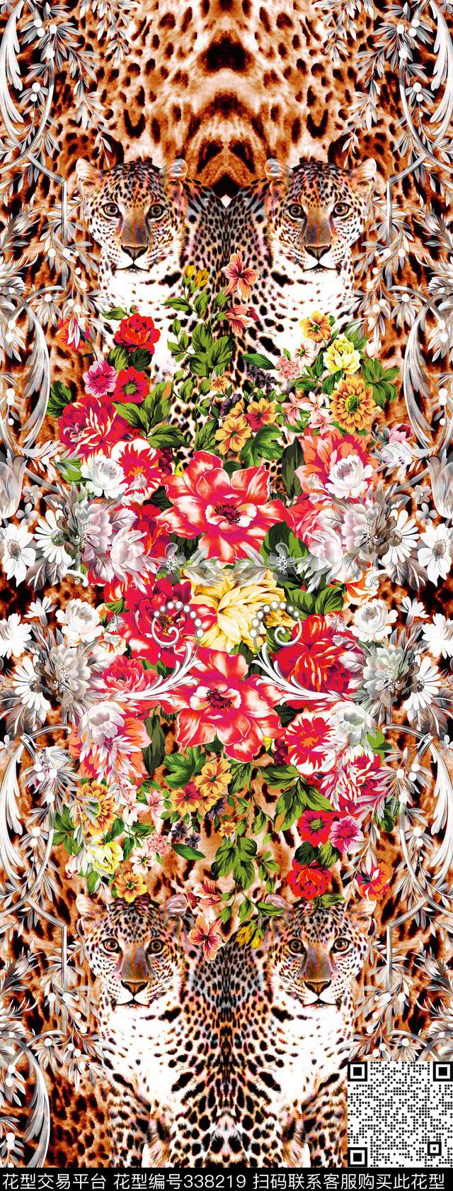 动物纹豹纹花卉女装数码印花华亿平台下载（图片编号: 338219） - 瓦栏（Walan）