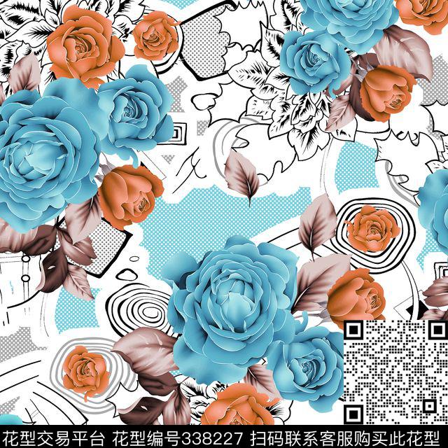花卉数码印花华亿平台下载（图片编号: 338227） - 瓦栏（Walan）