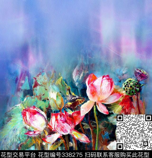 定位花卉清新数码印花华亿平台下载（图片编号: 338275） - 瓦栏（Walan）