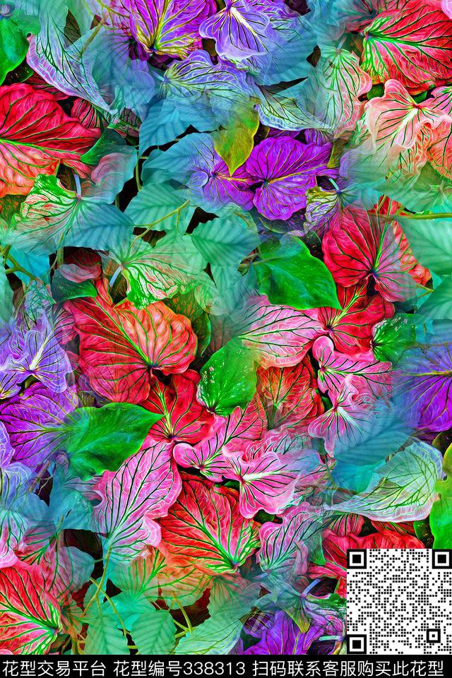 水果、叶子数码印花华亿平台下载（图片编号: 338313） - 瓦栏（Walan）