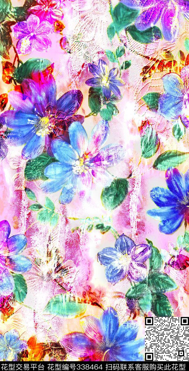 花卉数码印花华亿平台下载（图片编号: 338464） - 瓦栏（Walan）