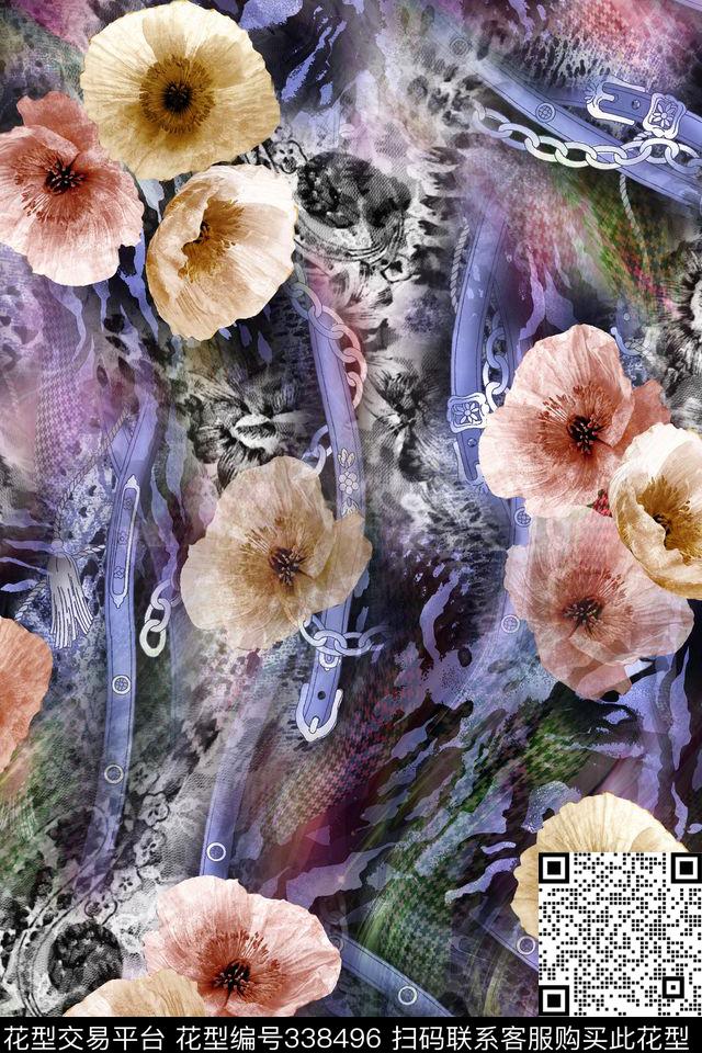 花卉数码印花华亿平台下载（图片编号: 338496） - 瓦栏（Walan）
