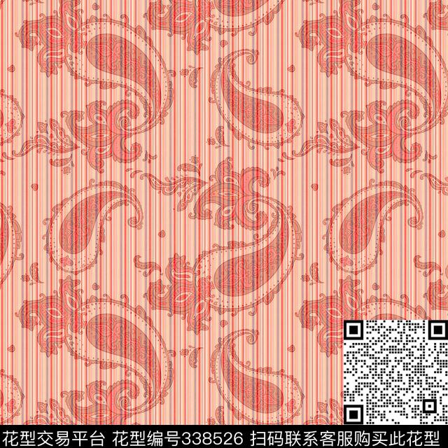 佩斯里卷草传统花纹纹样传统印花华亿平台下载（图片编号: 338526） - 瓦栏（Walan）