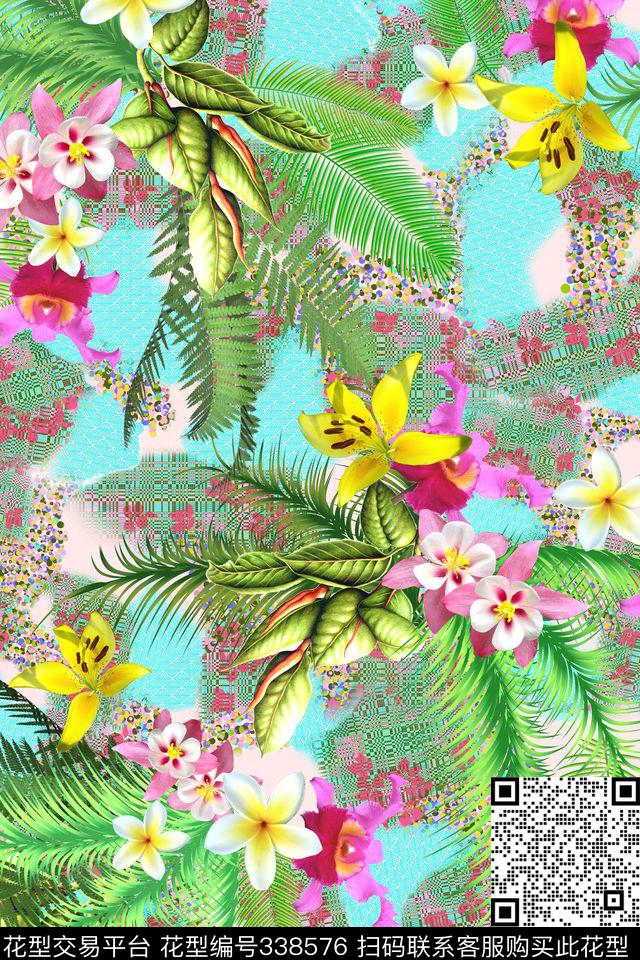 花卉数码印花华亿平台下载（图片编号: 338576） - 瓦栏（Walan）