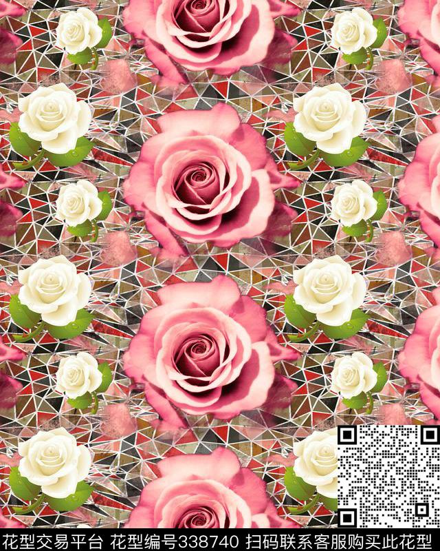 花卉植物数码印花华亿平台下载（图片编号: 338740） - 瓦栏（Walan）