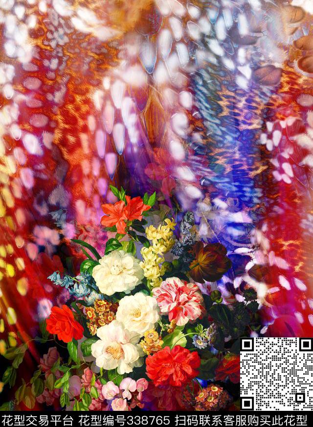 花卉数码印花华亿平台下载（图片编号: 338765） - 瓦栏（Walan）